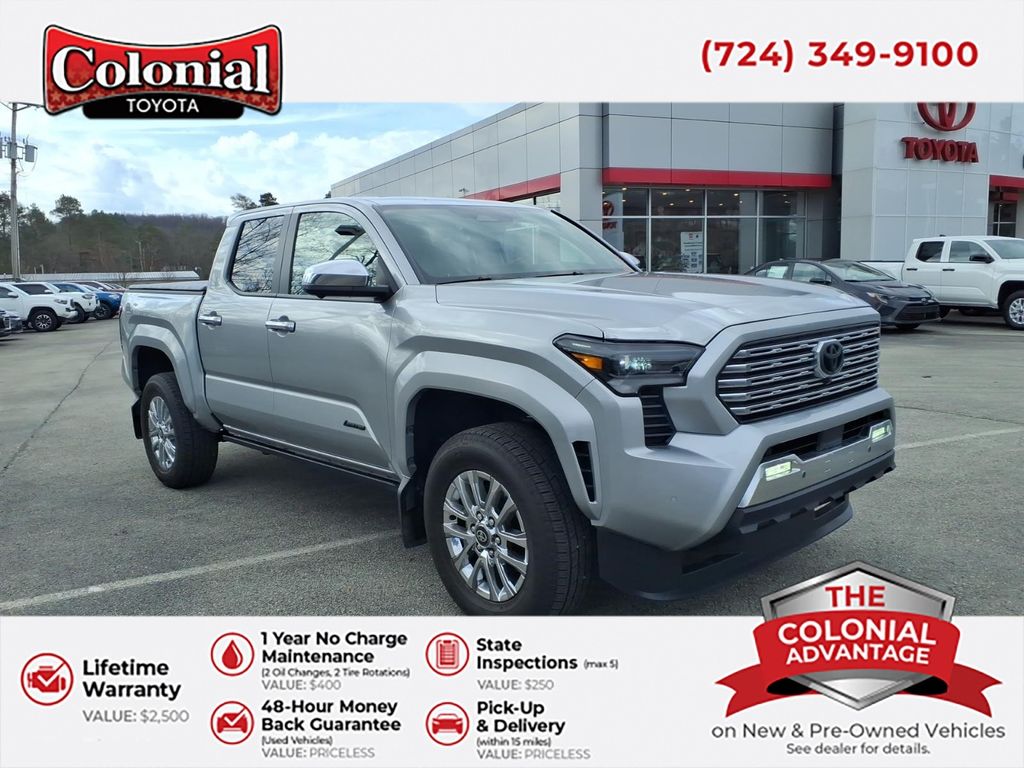 Celestial Silver Metallic 2024 Toyota Tacoma Limited Double Cab 4WD Pickup Truck Four-Wheel Drive 8-Speed Automatic
