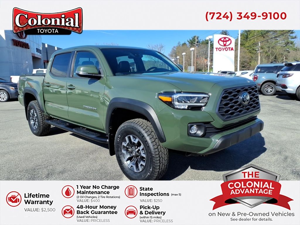 Army Green 2021 Toyota Tacoma TRD Off Road Double Cab 4WD Pickup Truck Four-Wheel Drive 6-Speed Manual