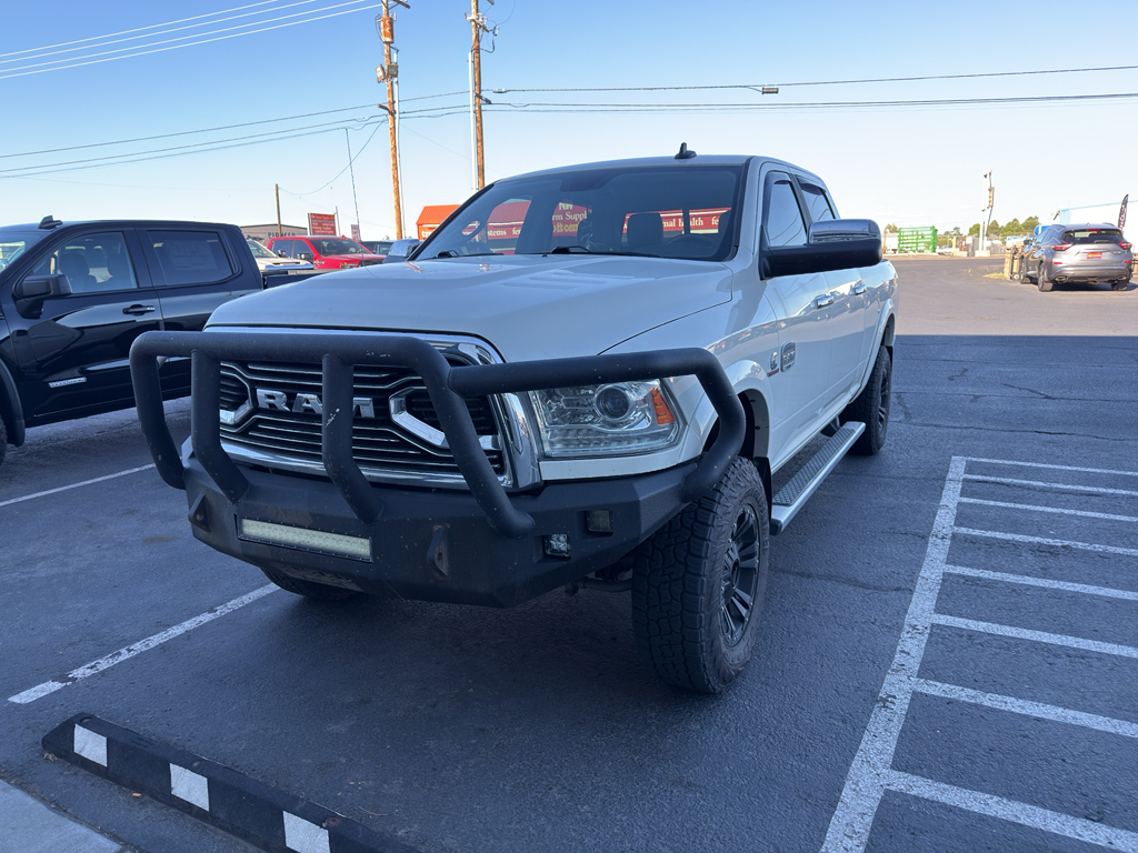 Pearl White 2018 RAM 3500 Laramie Longhorn Crew Cab 4WD Pickup Truck Four-Wheel Drive 6-Speed Automatic