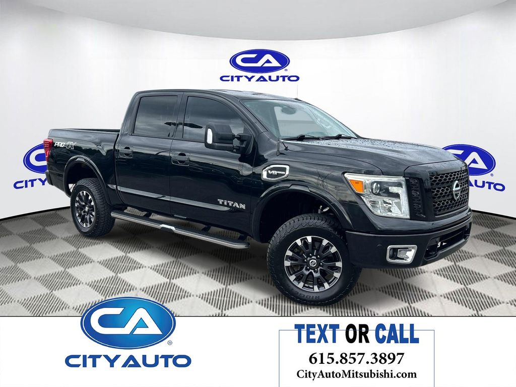 Gray (Magnetic Black) 2017 Nissan Titan PRO-4X Crew Cab 4WD Pickup Truck Four-Wheel Drive 7-Speed Automatic