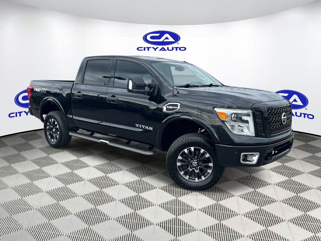 Gray (Magnetic Black) 2017 Nissan Titan PRO-4X Crew Cab 4WD Pickup Truck Four-Wheel Drive 7-Speed Automatic