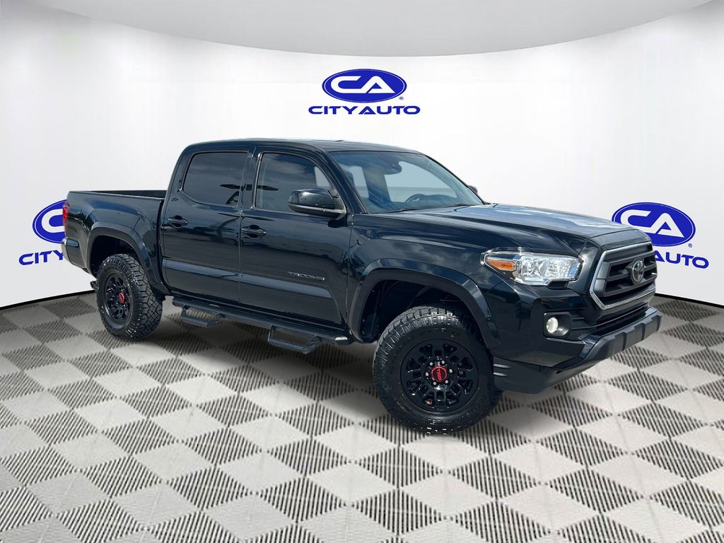 Midnight Black Metallic 2022 Toyota Tacoma Pickup Truck Four-Wheel Drive 6-Speed Automatic