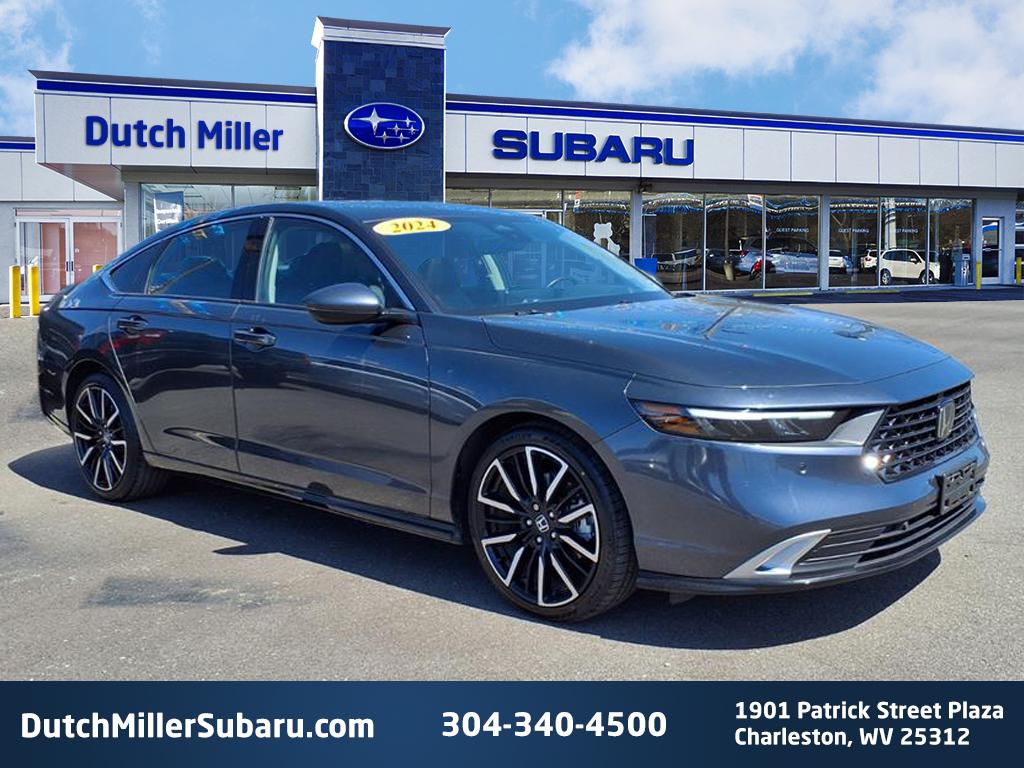 Gray 2024 Honda Accord Hybrid Touring FWD Sedan Front-Wheel Drive Continuously Variable Transmission