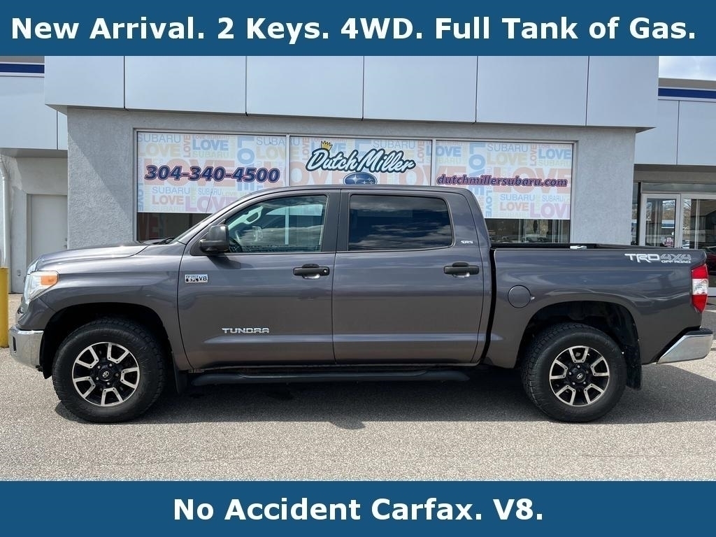 Magnetic Gray Metallic 2015 Toyota Tundra SR5 CrewMax 5.7L 4WD Pickup Truck Four-Wheel Drive 6-Speed Automatic
