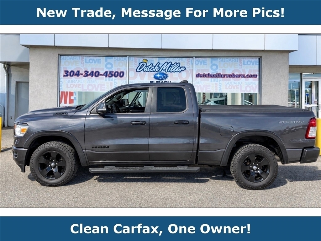Gray (Granite Crystal Metallic Clearcoat) 2021 RAM 1500 Pickup Truck Four-Wheel Drive 8-Speed Automatic