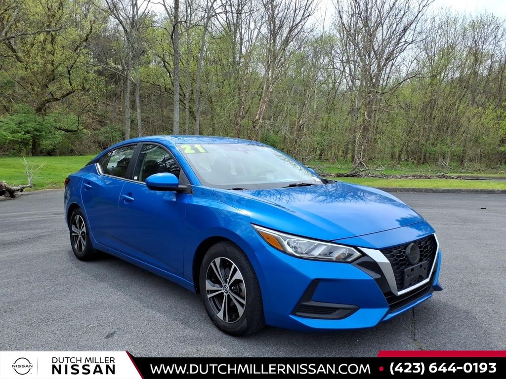 Electric Blue Metallic 2021 Nissan Sentra SV FWD Sedan Front-Wheel Drive Continuously Variable Transmission