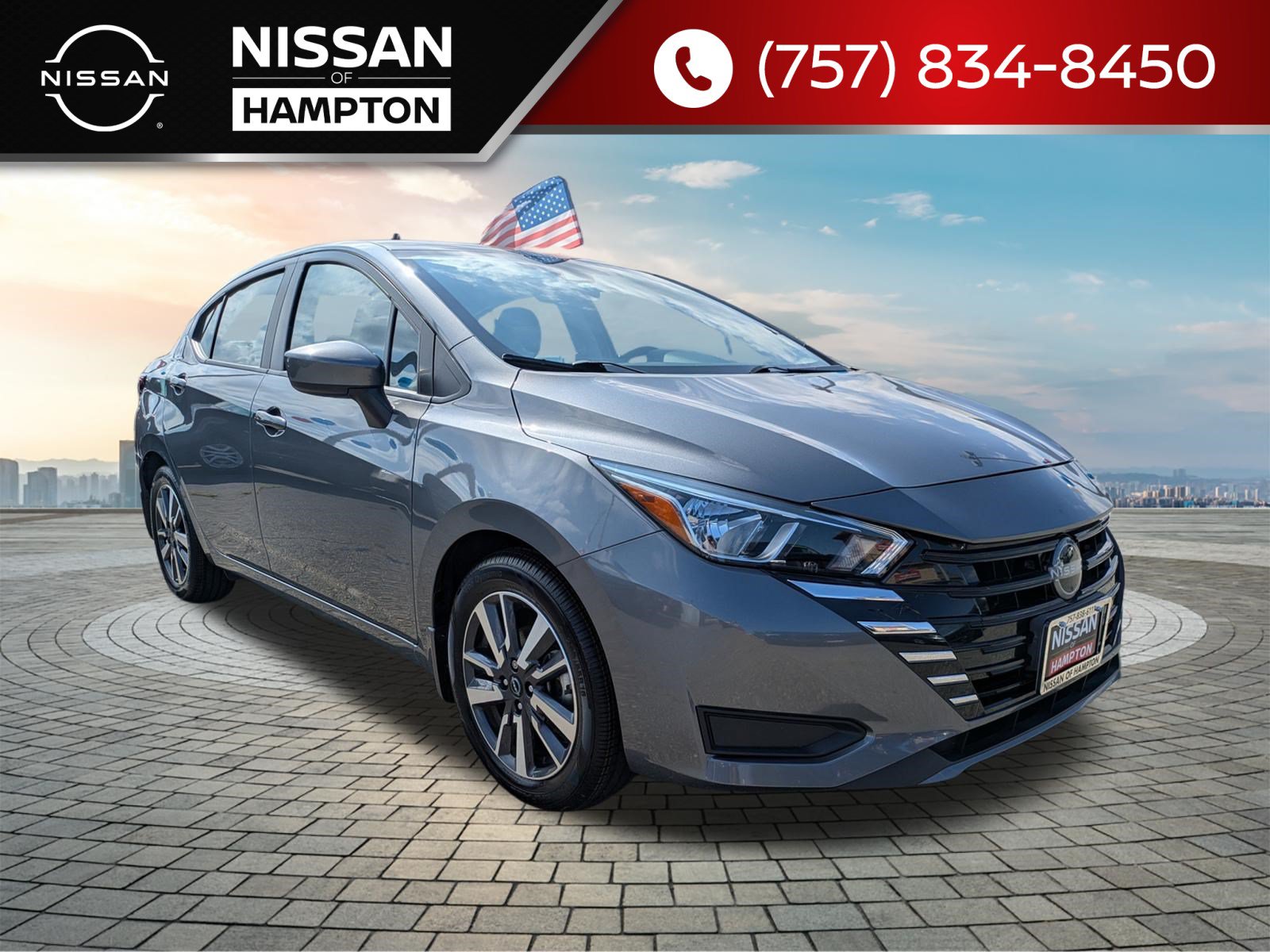 Gray (Gun Metallic) 2024 Nissan Versa Sedan Front-Wheel Drive Continuously Variable Transmission