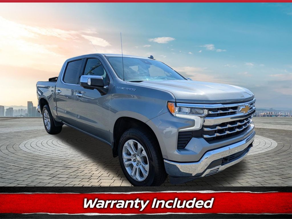 Sterling Gray Metallic 2023 Chevrolet Silverado 1500 LTZ Crew Cab 4WD Pickup Truck Four-Wheel Drive Automatic