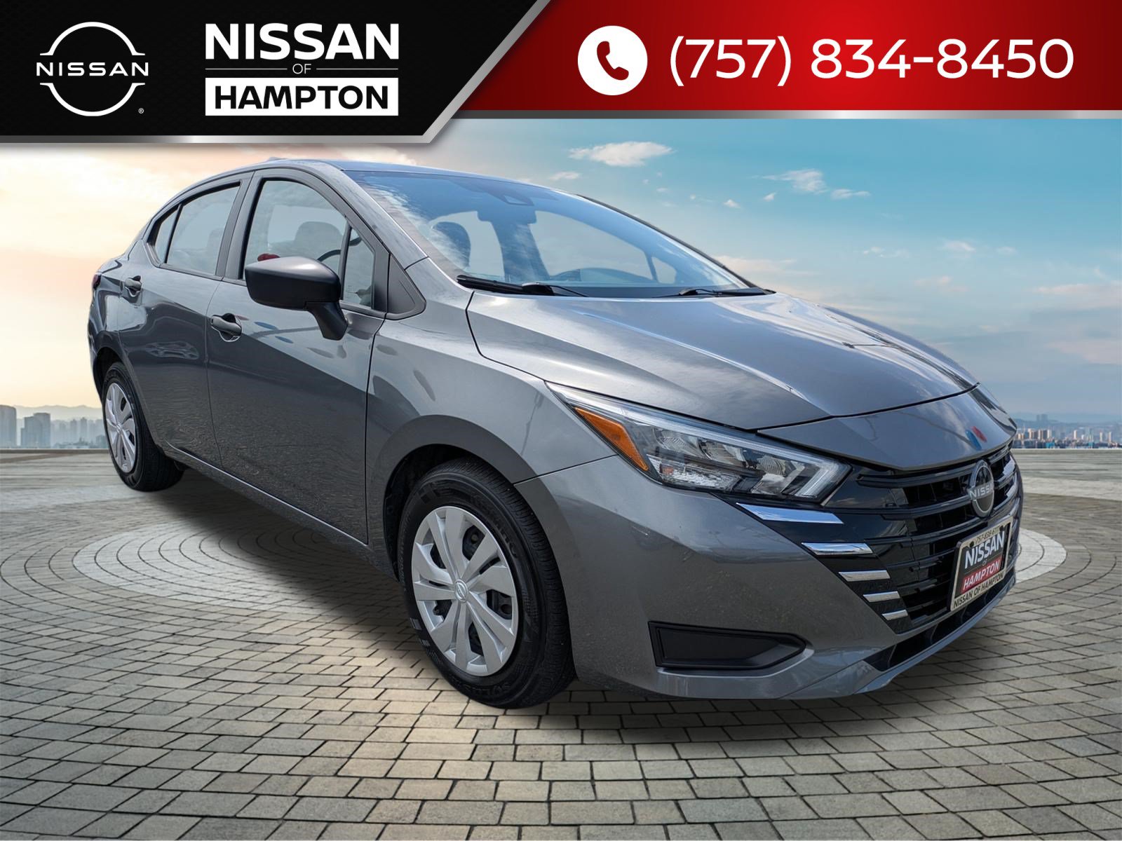 Gray (Gun Metallic) 2025 Nissan Versa Sedan Front-Wheel Drive Continuously Variable Transmission