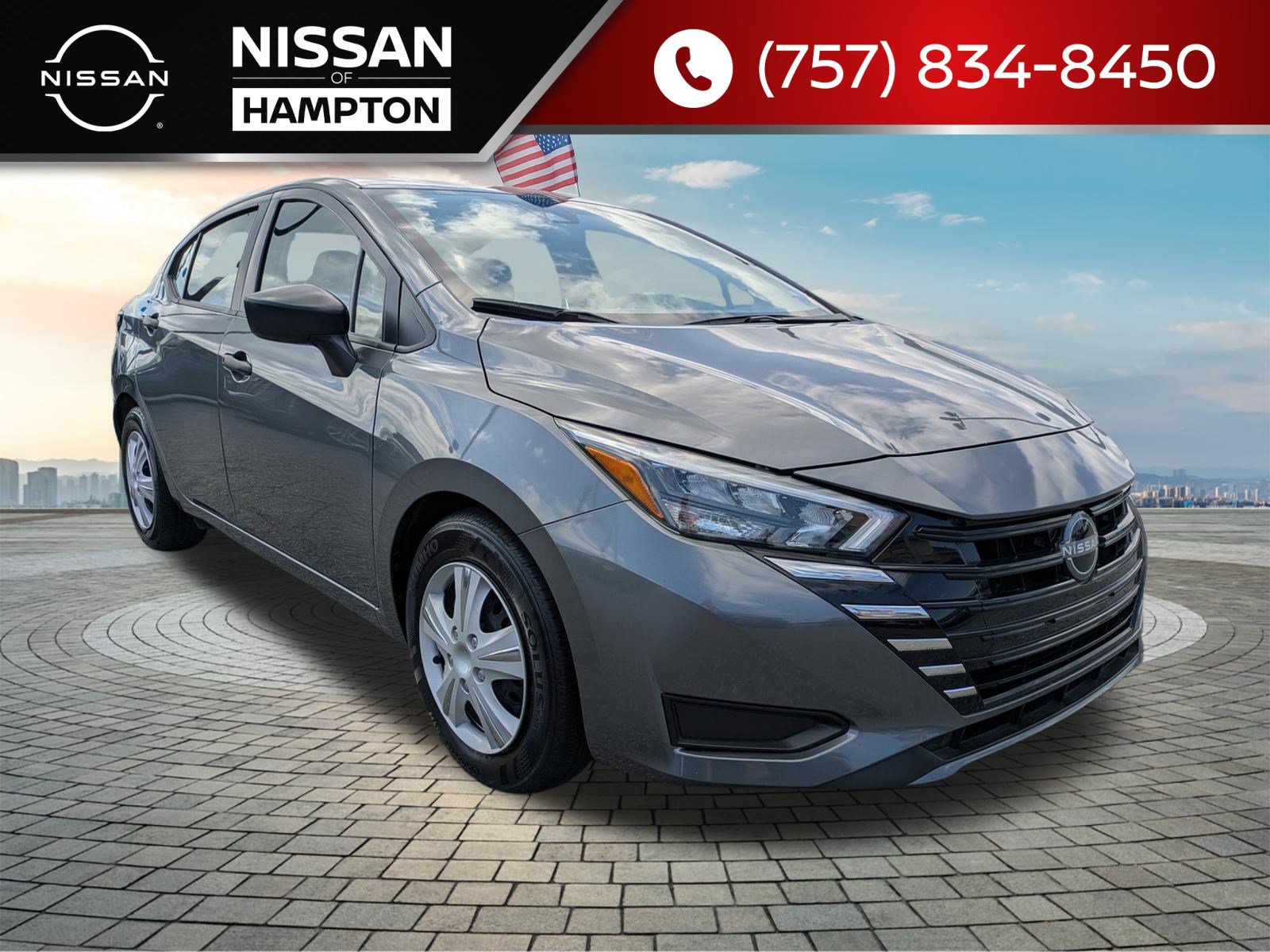Gray (Gun Metallic) 2025 Nissan Versa Sedan Front-Wheel Drive Continuously Variable Transmission