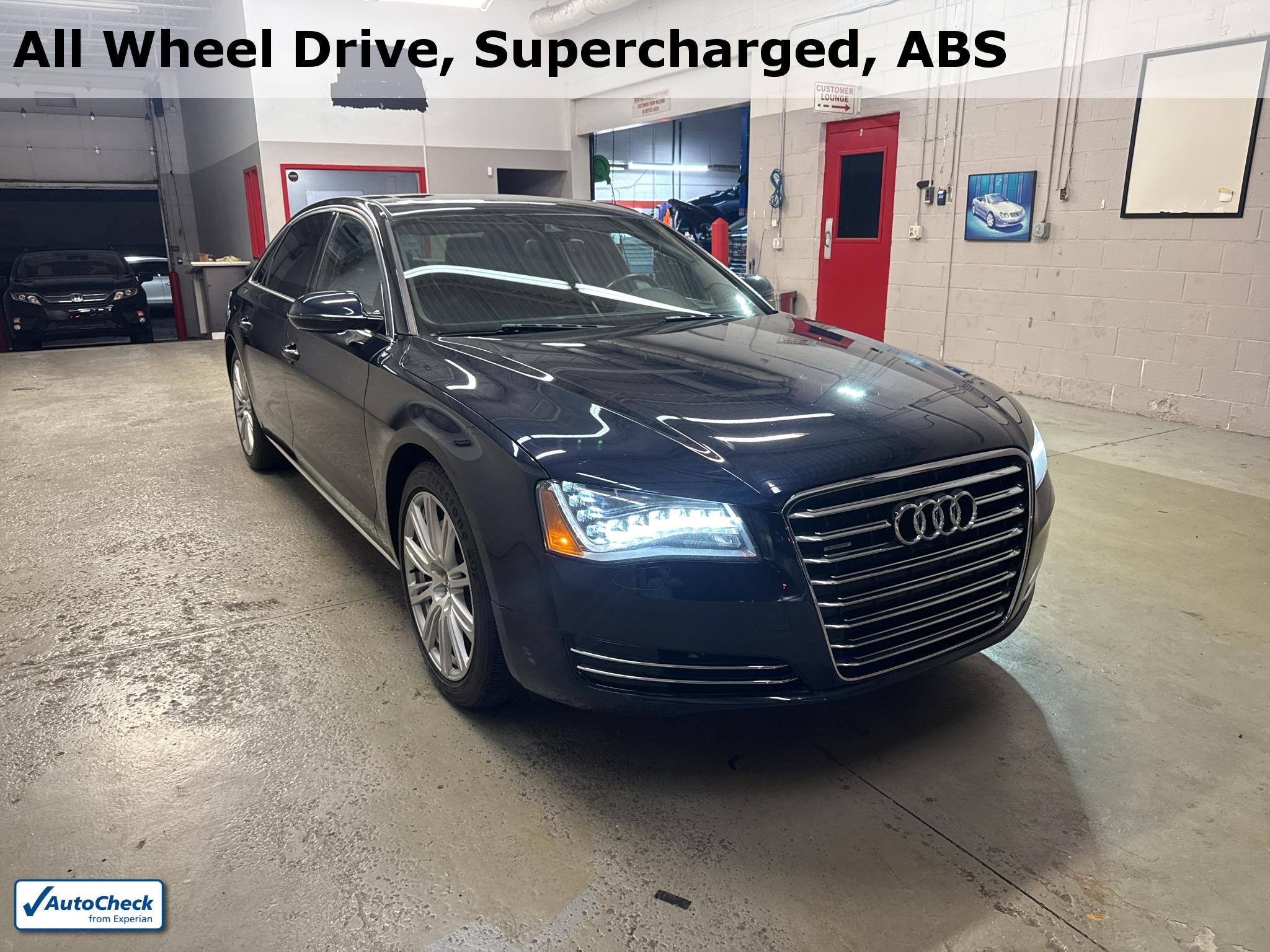 Night Blue Pearl Effect 2014 Audi A8 Sedan All-Wheel Drive 8-Speed Automatic