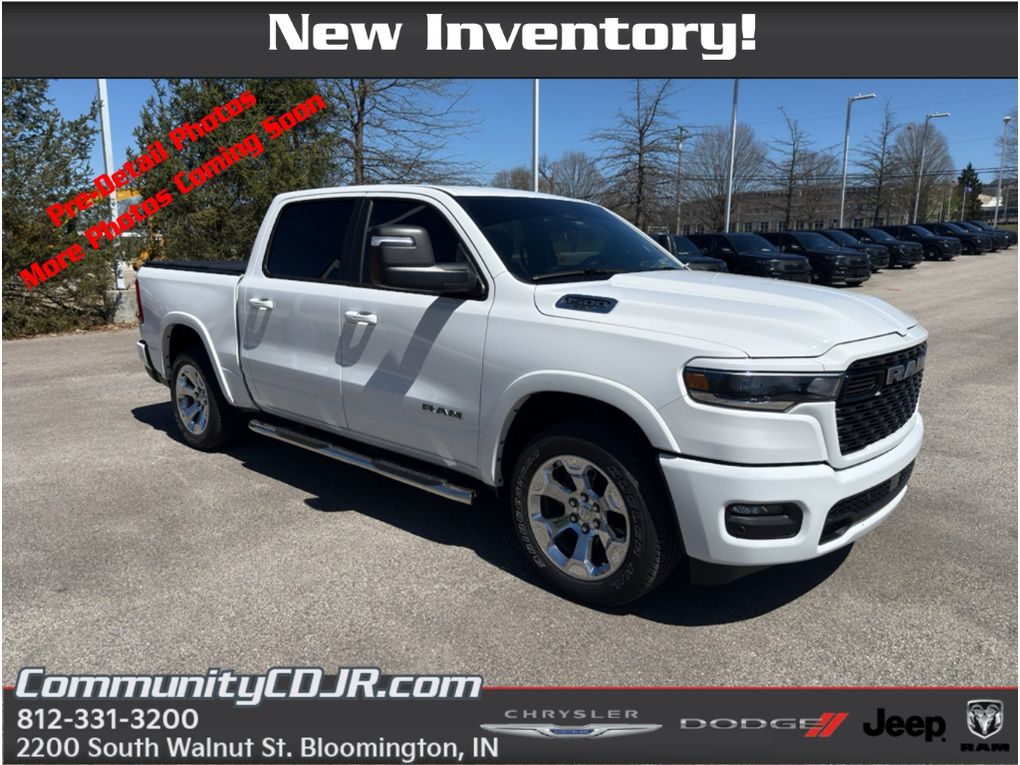 Bright White Clearcoat 2025 RAM 1500 Big Horn Crew Cab 4WD Pickup Truck Four-Wheel Drive 8-Speed Automatic