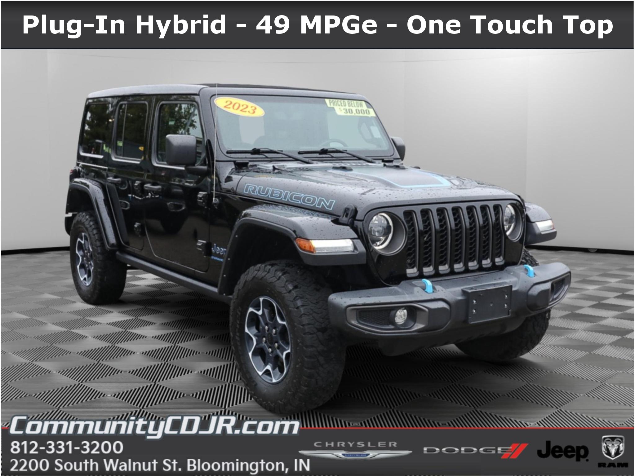Black Clear Coat 2023 Jeep Wrangler 4xe SUV / Crossover Four-Wheel Drive 8-Speed Automatic