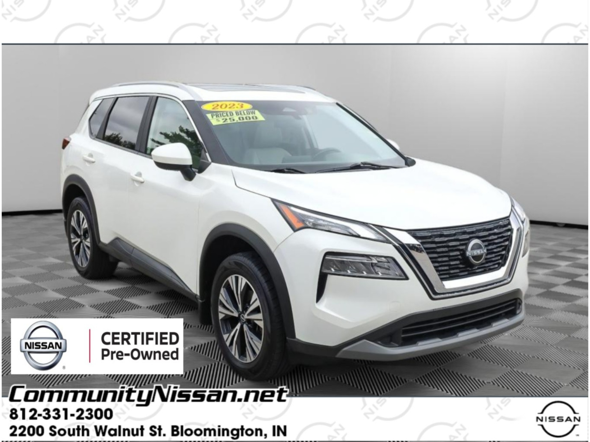 Pearl White Tricoat 2023 Nissan Rogue SUV / Crossover All-Wheel Drive Continuously Variable Transmission