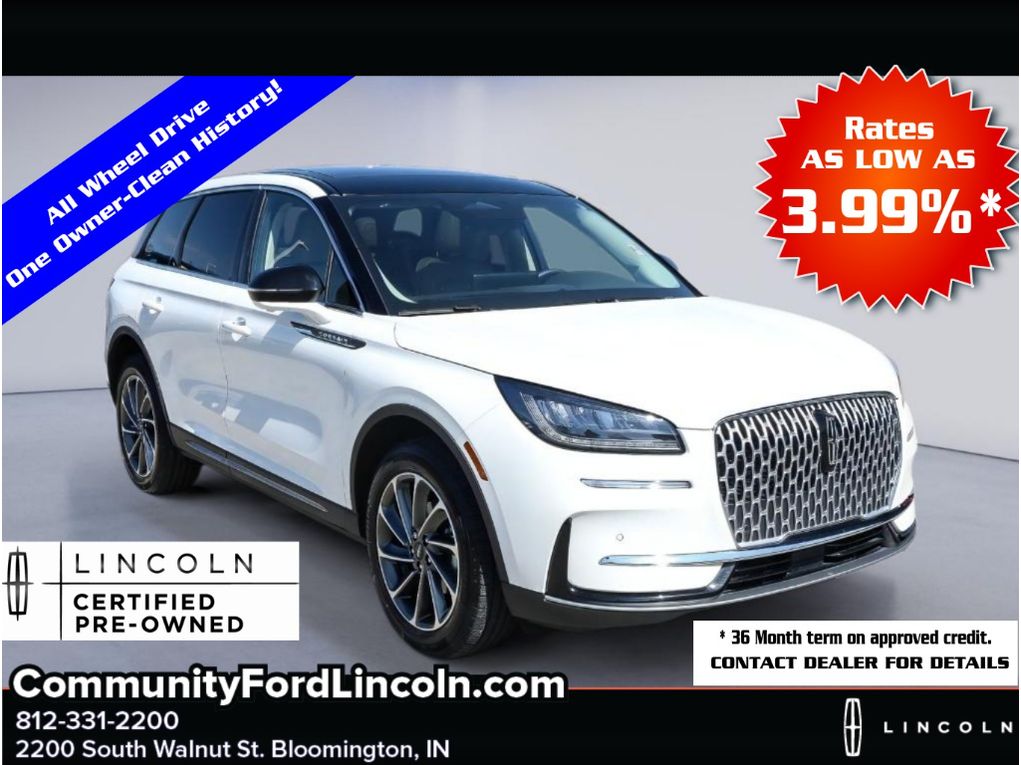 Pristine White Metallic Tri-Coat 2024 Lincoln Corsair Premiere AWD SUV / Crossover All-Wheel Drive 8-Speed Automatic