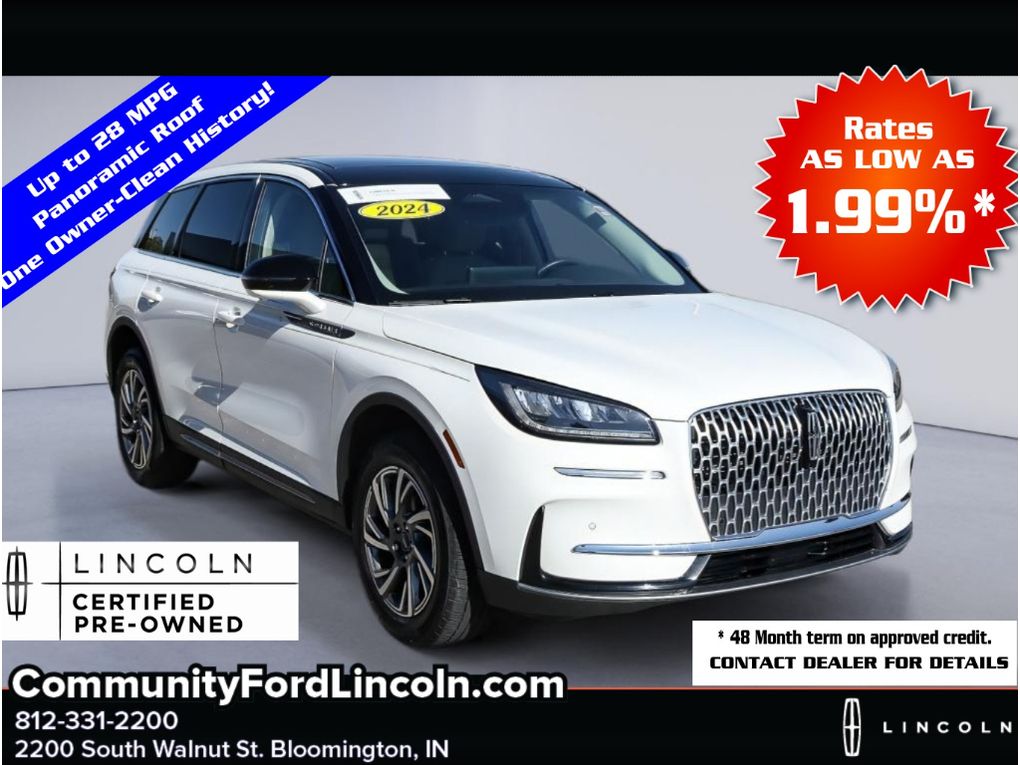 Pristine White Metallic Tri-Coat 2024 Lincoln Corsair Premiere AWD SUV / Crossover All-Wheel Drive 8-Speed Automatic
