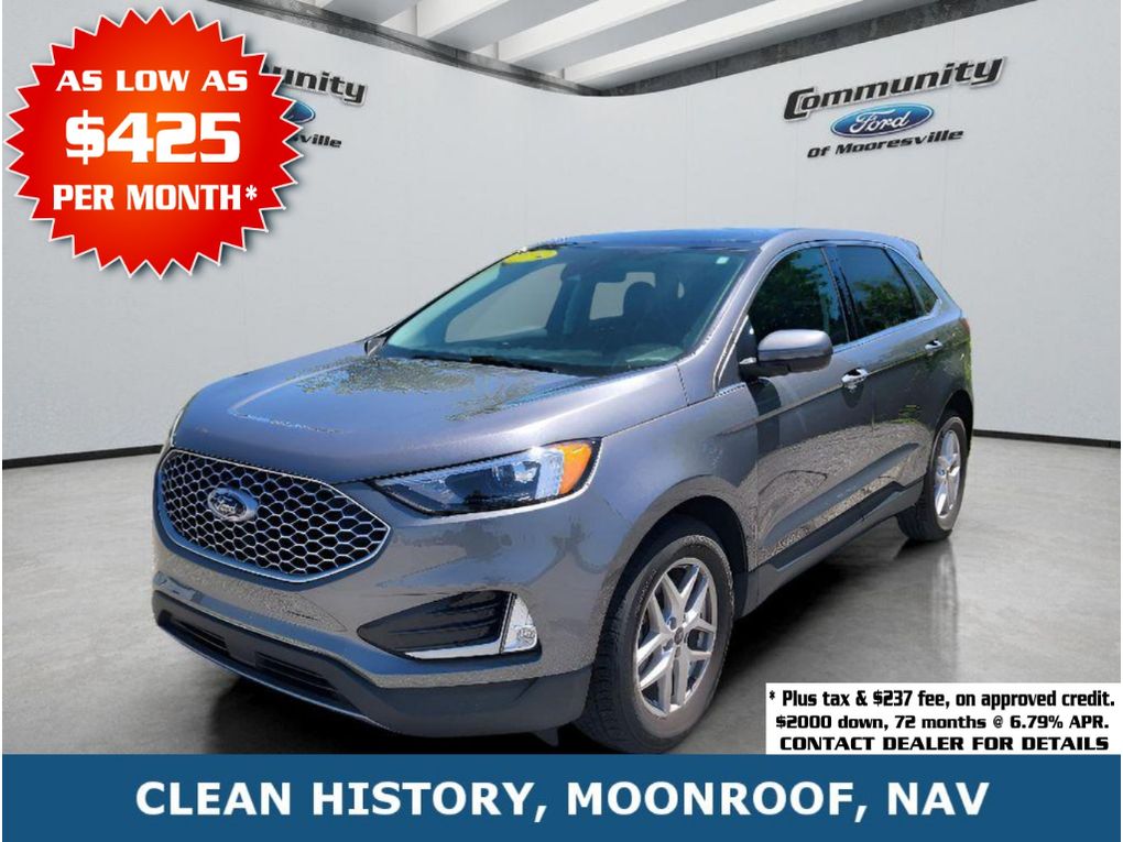 Carbonized Gray Metallic 2024 Ford Edge SEL AWD SUV / Crossover All-Wheel Drive 8-Speed Automatic