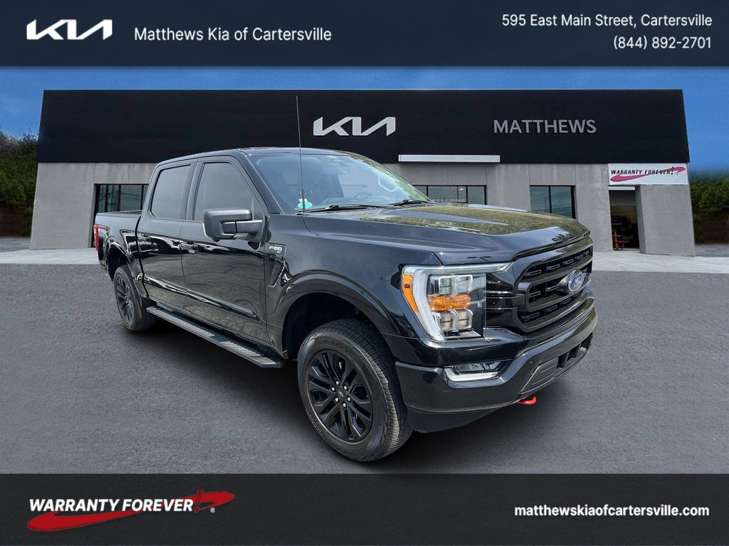 Agate Black Metallic 2022 Ford F-150 XLT SuperCrew 4WD Pickup Truck Four-Wheel Drive Automatic
