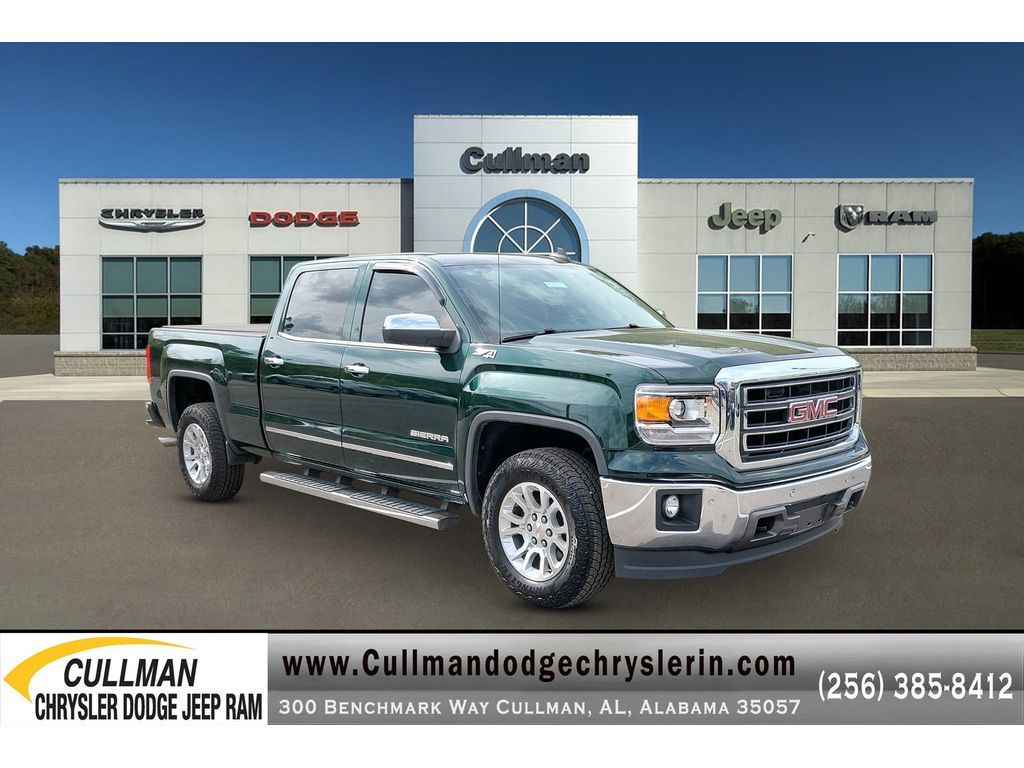 Emerald Green Metallic 2015 GMC Sierra 1500 SLT Crew Cab 4WD Pickup Truck Four-Wheel Drive 6-Speed Automatic