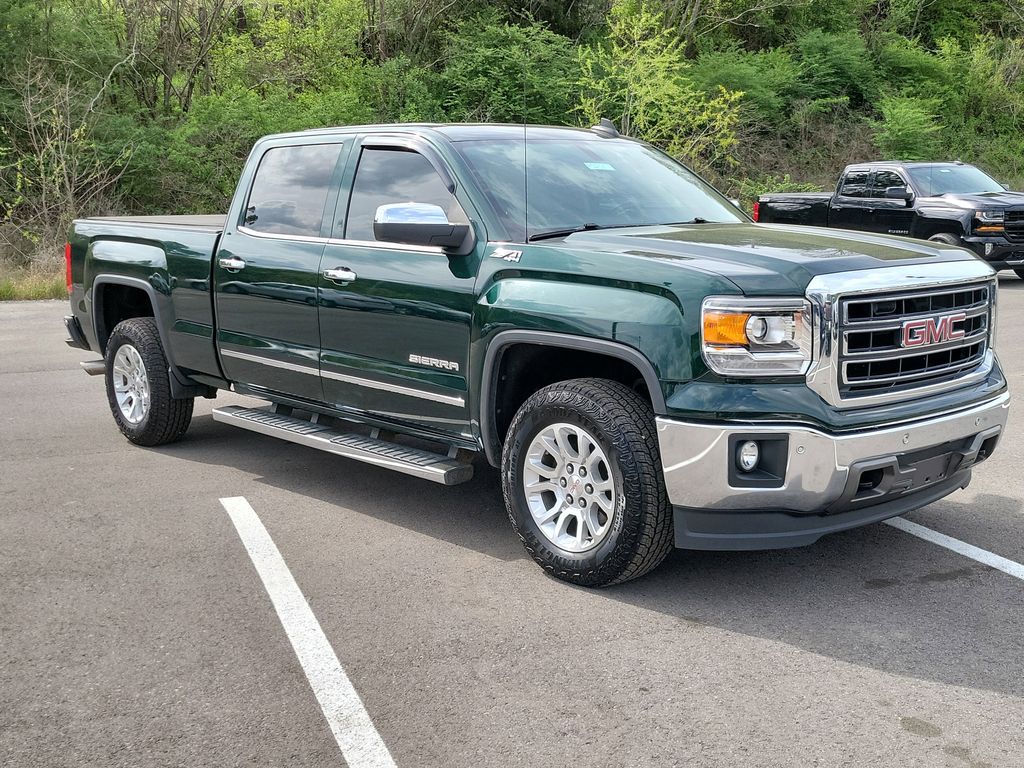 Emerald Green Metallic 2015 GMC Sierra 1500 SLT Crew Cab 4WD Pickup Truck Four-Wheel Drive 6-Speed Automatic