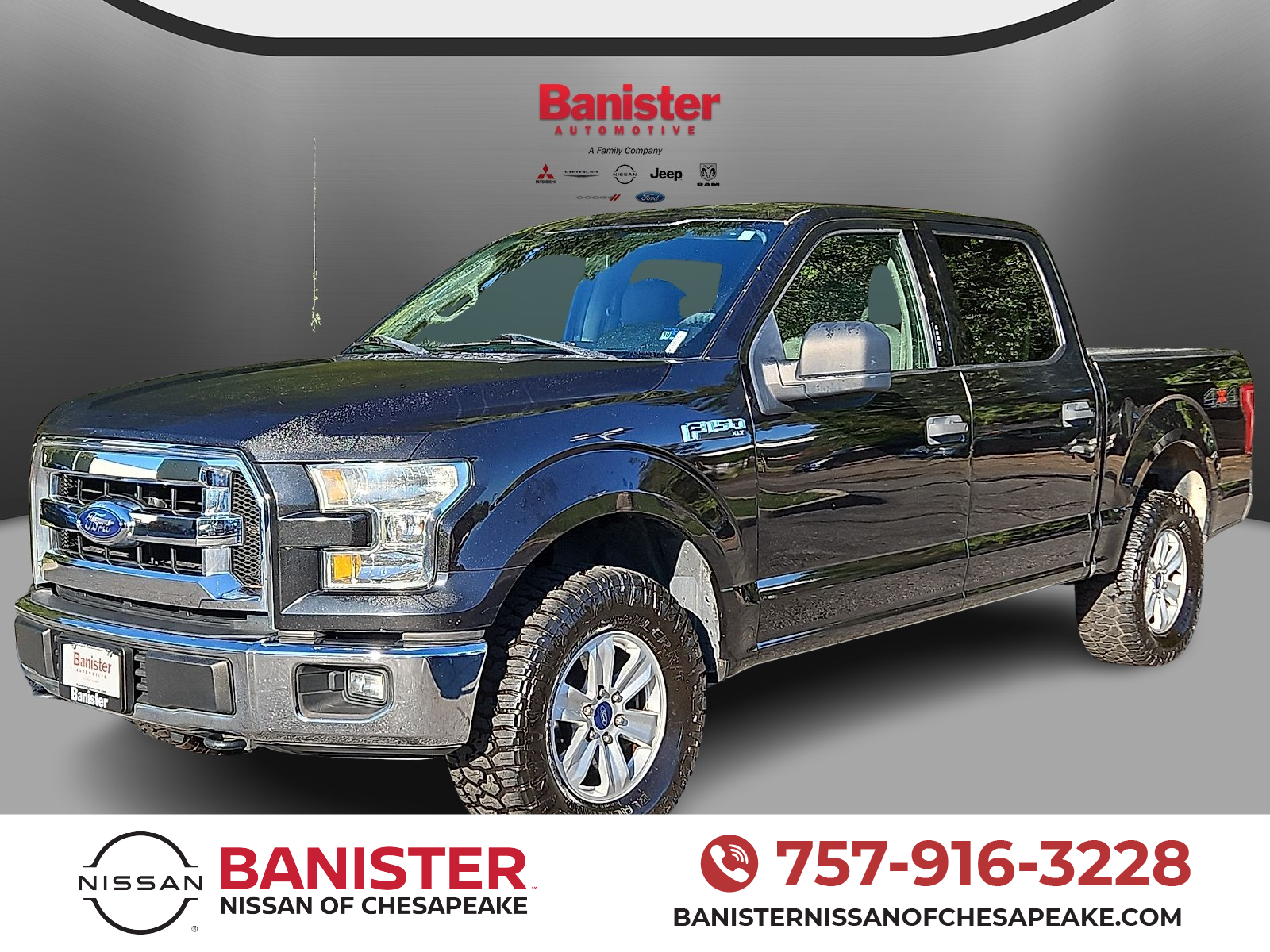 Tuxedo Black Metallic 2015 Ford F-150 Pickup Truck Four-Wheel Drive 6-Speed Automatic
