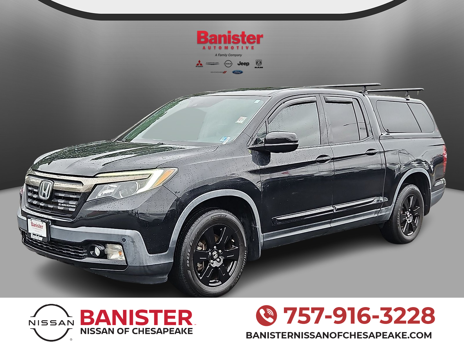 Crystal Black Pearl 2018 Honda Ridgeline Pickup Truck All-Wheel Drive 5-Speed Automatic