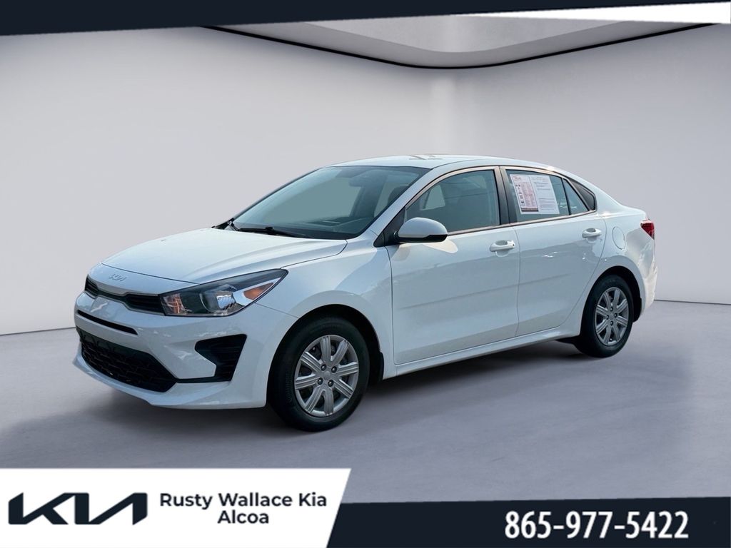 Clear White 2022 Kia Rio Sedan Front-Wheel Drive Continuously Variable Transmission