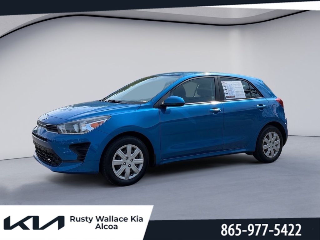 Sporty Blue 2021 Kia Rio5 Hatchback Continuously Variable Transmission