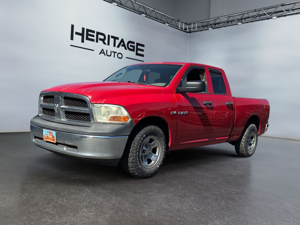 Flame Red 2010 Dodge RAM 1500 Pickup Truck Four-Wheel Drive 5-Speed Automatic
