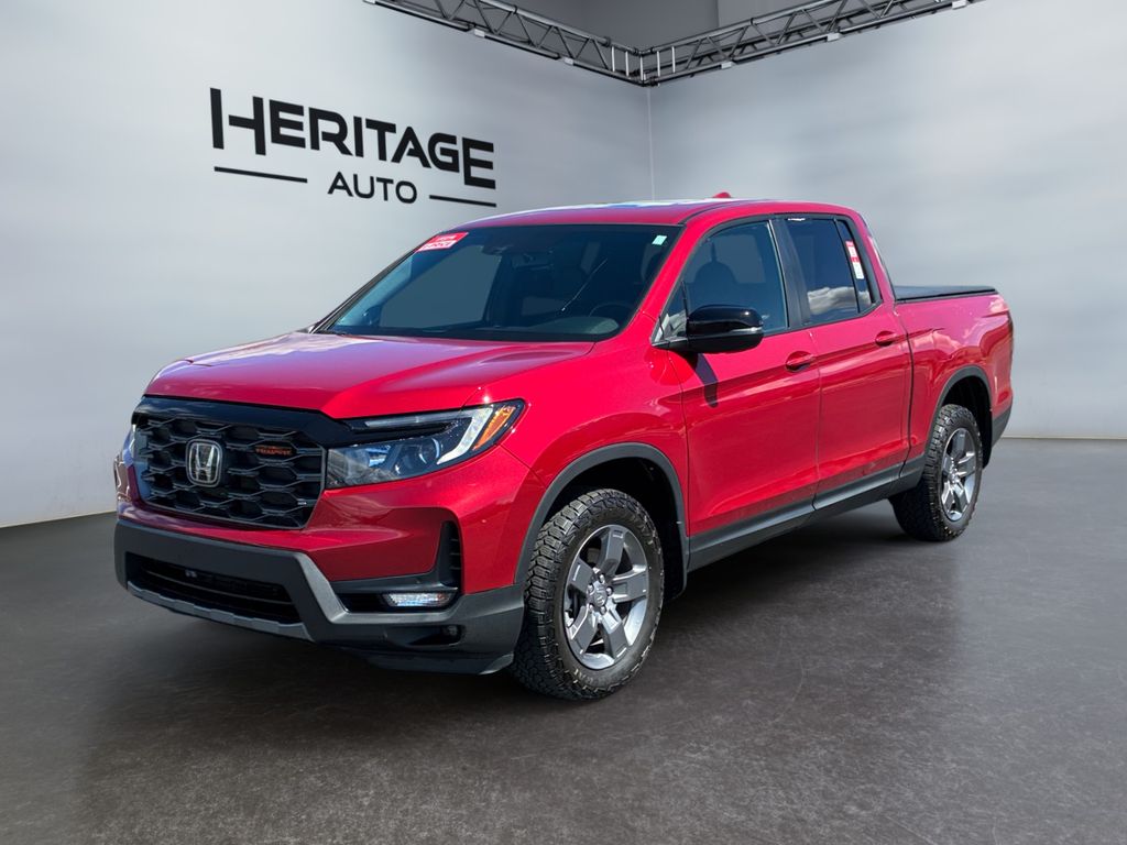 Radiant Red Metallic II 2025 Honda Ridgeline TrailSport AWD Pickup Truck All-Wheel Drive 9-Speed Automatic
