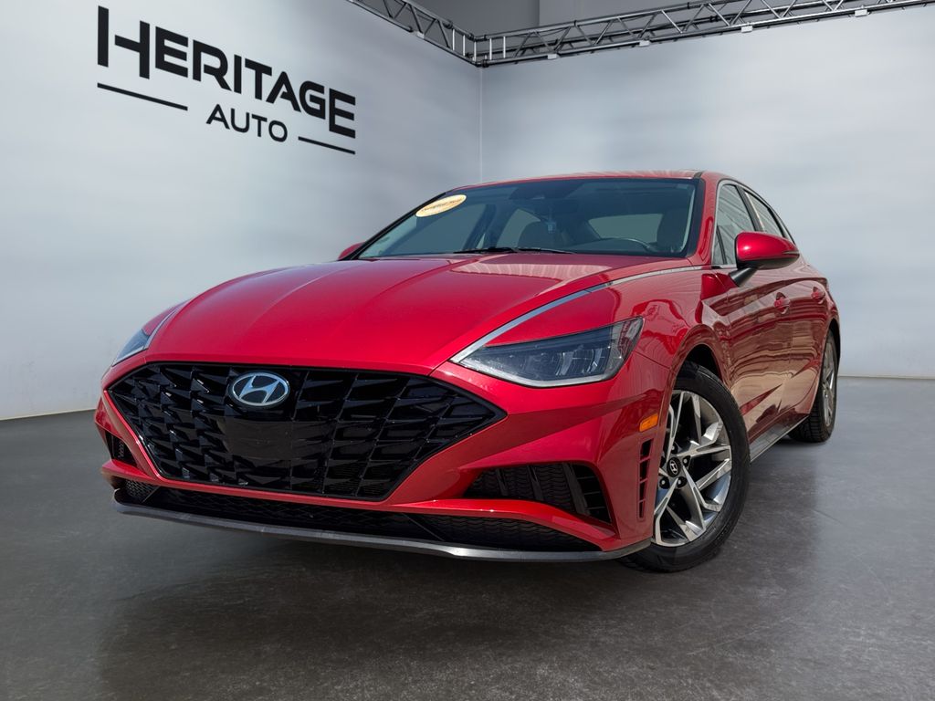 Calypso Red 2021 Hyundai Sonata Sedan Front-Wheel Drive 8-Speed Automatic