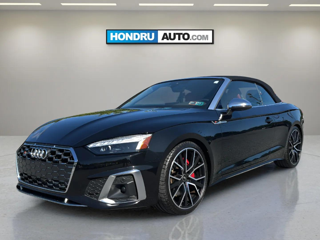 Mythos Black Metallic/Black Roof 2022 Audi S5 Convertible All-Wheel Drive 8-Speed Automatic