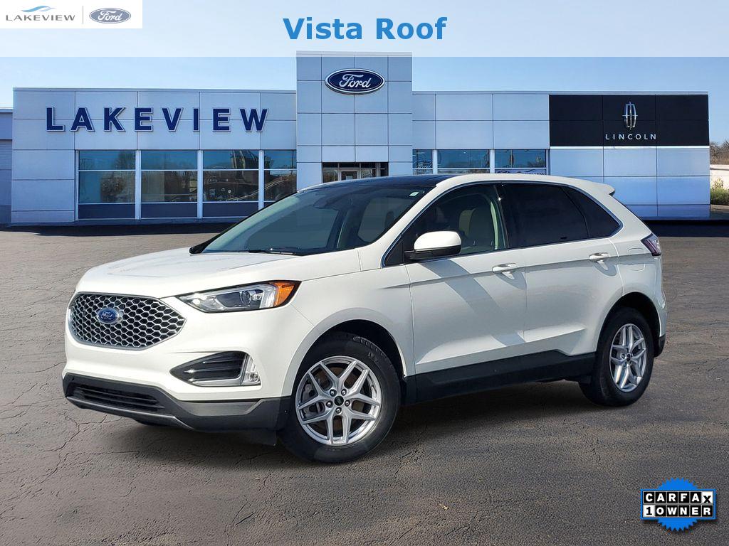 Star White Metallic Tri-Coat 2023 Ford Edge SEL AWD SUV / Crossover All-Wheel Drive 8-Speed Automatic