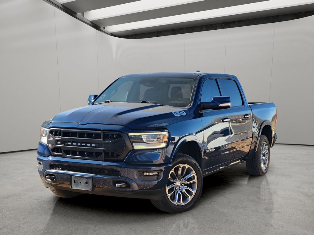 Patriot Blue Pearlcoat 2021 RAM 1500 Laramie Crew Cab 4WD Pickup Truck Four-Wheel Drive 8-Speed Automatic