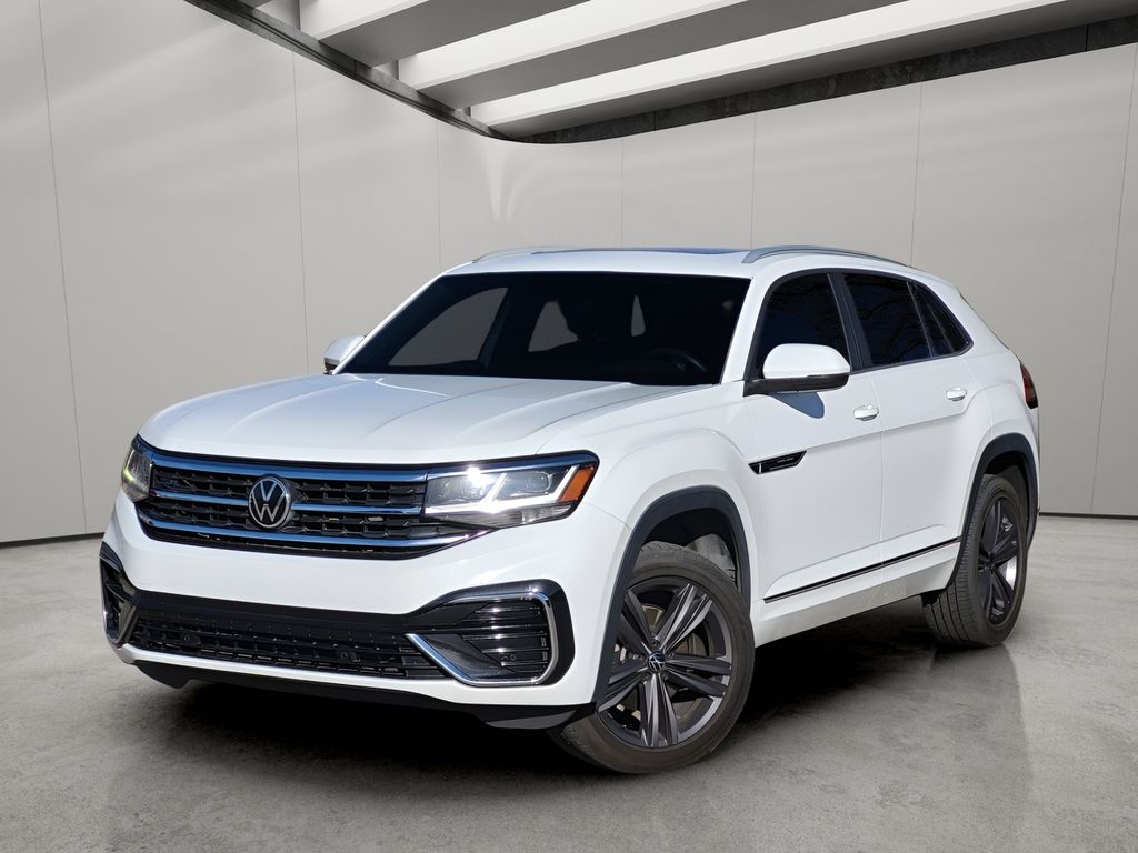 Pure White 2021 Volkswagen Atlas Cross Sport V6 SE R-Line with Technology FWD SUV / Crossover Front-Wheel Drive 8-Speed Automatic