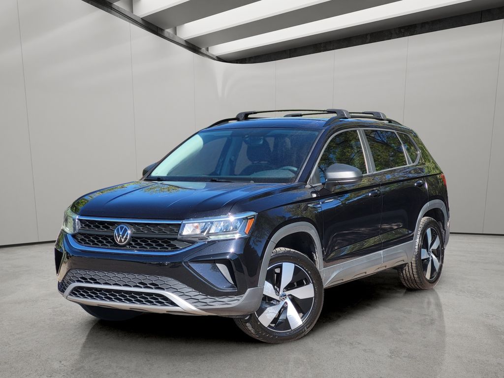 Deep Black Pearl 2023 Volkswagen Taos S 4Motion SUV / Crossover All-Wheel Drive 7-Speed Automatic
