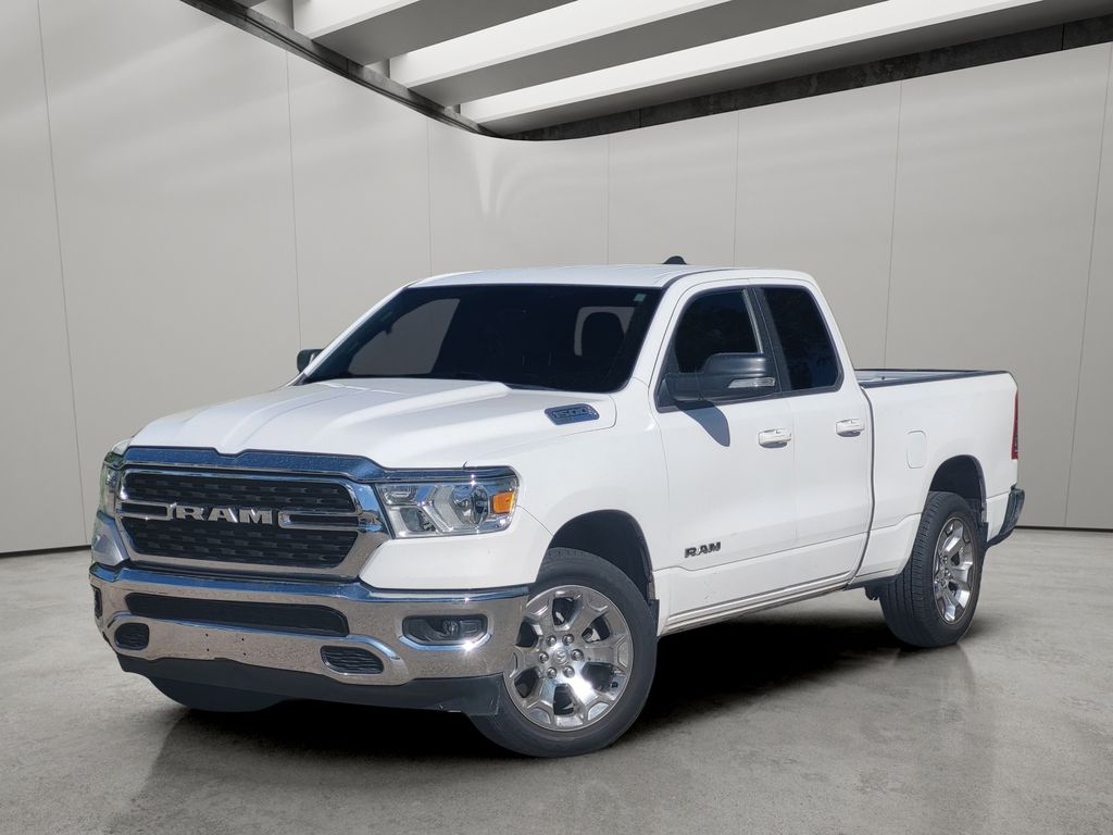 Bright White Clearcoat 2022 RAM 1500 Big Horn Quad Cab 4WD Pickup Truck Four-Wheel Drive 8-Speed Automatic