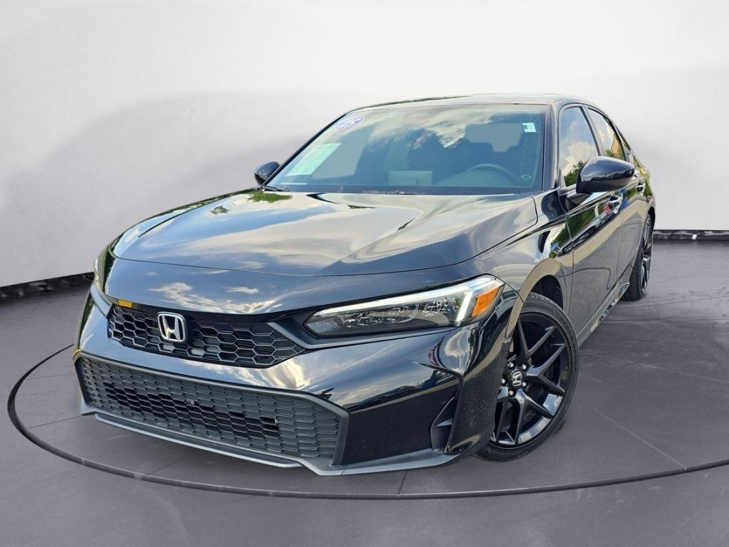 Crystal Black Pearl 2025 Honda Civic Sedan Front-Wheel Drive Continuously Variable Transmission