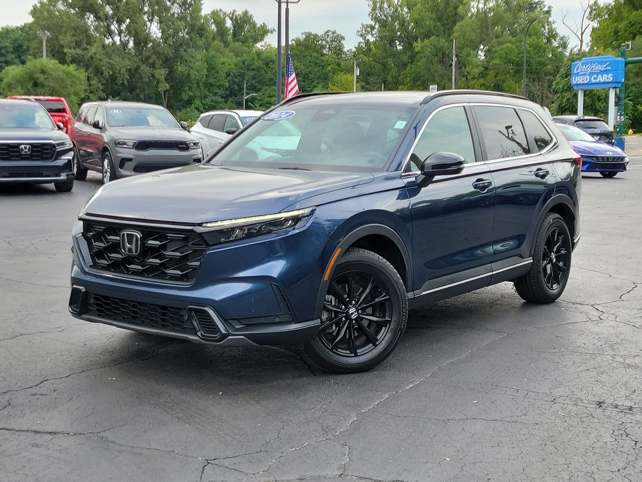 Canyon River Blue Metallic 2024 Honda CR-V Hybrid SUV / Crossover All-Wheel Drive Continuously Variable Transmission