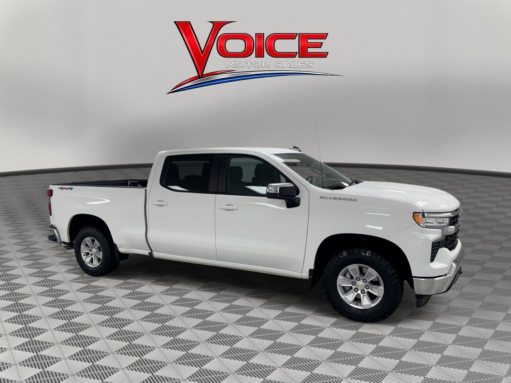 Summit White 2025 Chevrolet Silverado 1500 LT Crew Cab 4WD Pickup Truck Four-Wheel Drive Automatic
