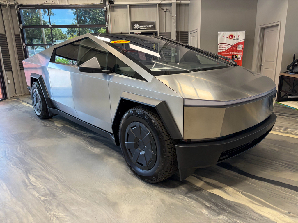 Gray (Ultra-Hard Stainless Steel) 2025 Tesla Cybertruck Crew Cab AWD Pickup Truck All-Wheel Drive Automatic