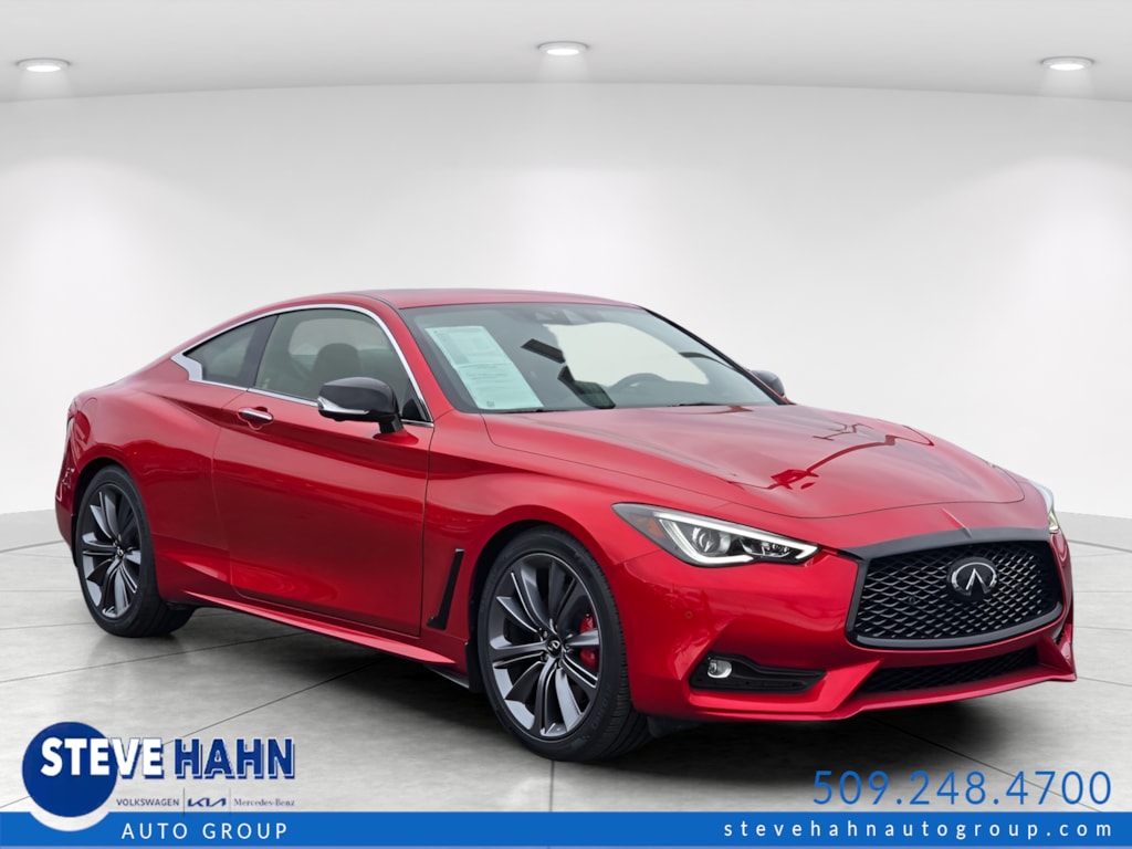 Dynamic Sunstone Red 2022 INFINITI Q60 Coupe All-Wheel Drive 7-Speed Automatic