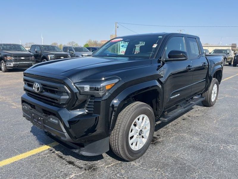 Black 2025 Toyota Tacoma SR5 Double Cab 4WD Pickup Truck Four-Wheel Drive 8-Speed Automatic