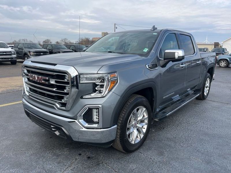 Gray (Satin Steel Metallic) 2020 GMC Sierra 1500 SLT Crew Cab RWD Pickup Truck 4X2 8-Speed Automatic