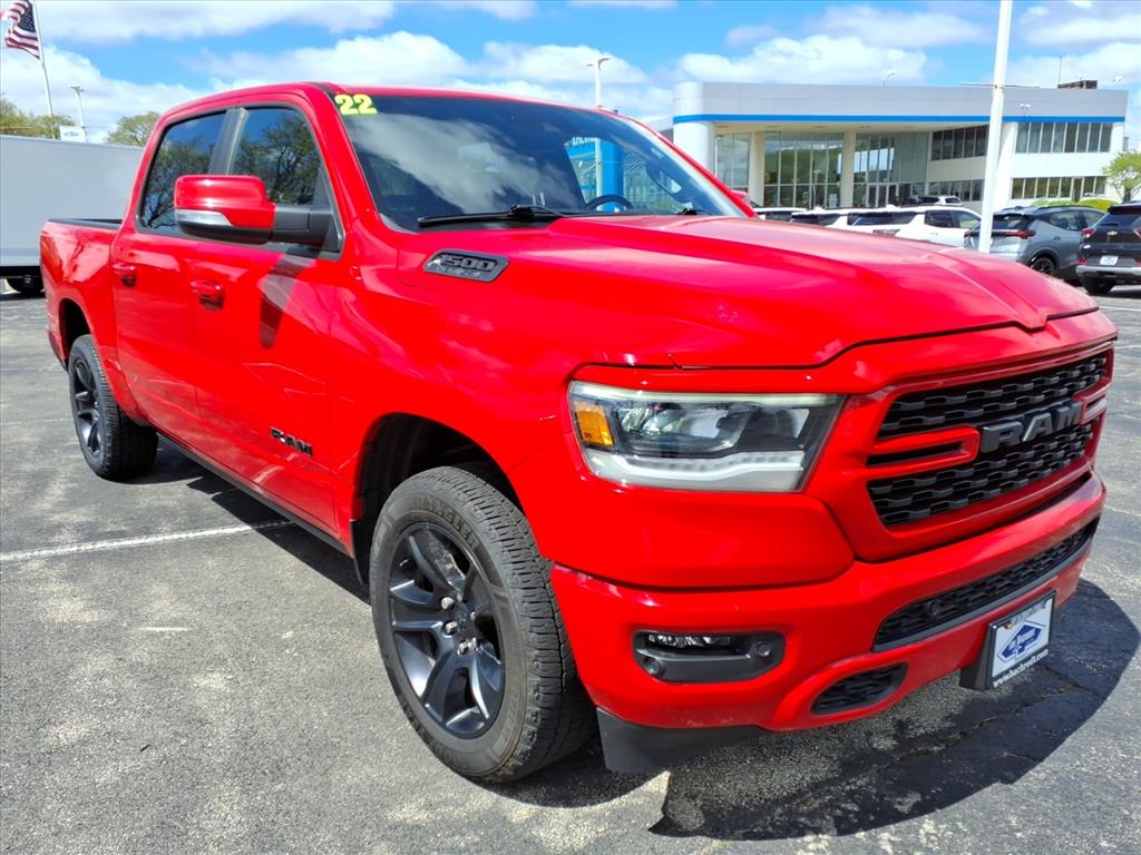 Flame Red 2022 RAM 1500 Pickup Truck Four-Wheel Drive 8-Speed Automatic