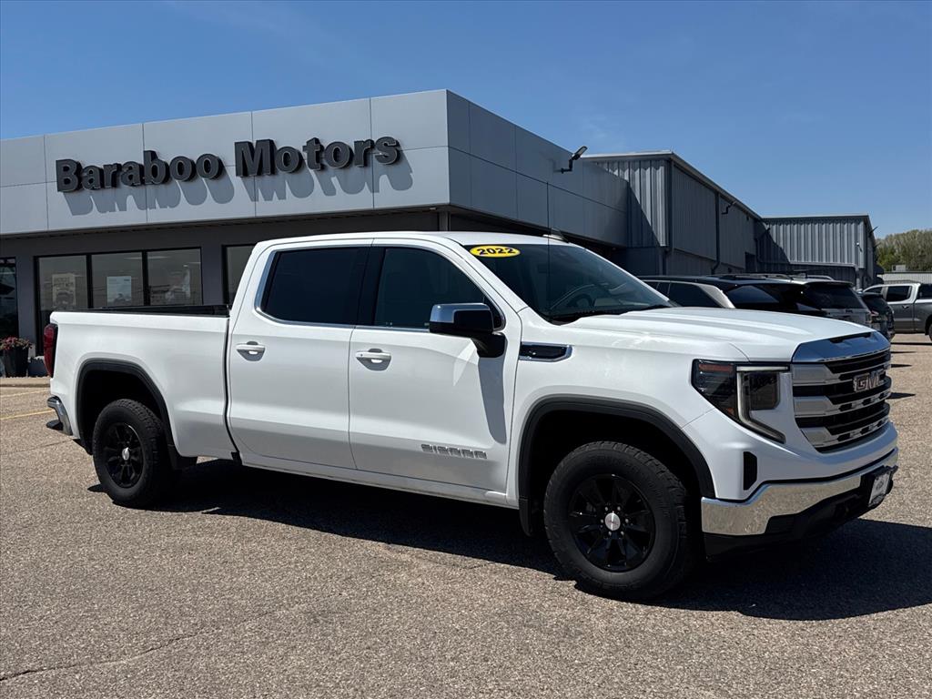 Summit White 2022 GMC Sierra 1500 SLE Crew Cab 4WD Pickup Truck Four-Wheel Drive 8-Speed Automatic