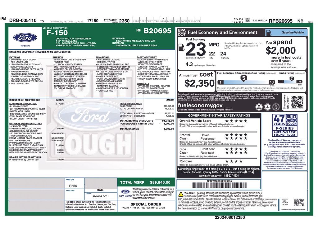 2024 Ford F-150 Platinum SuperCrew 4WD