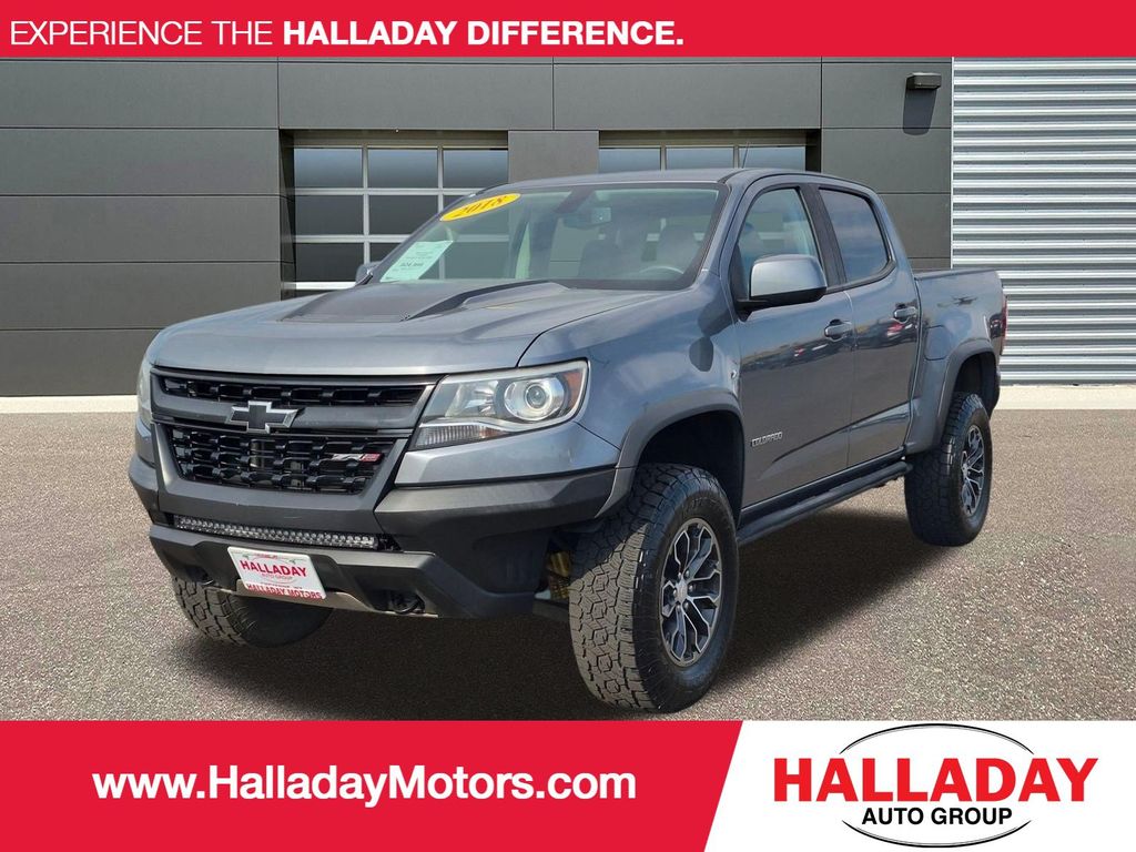 Gray (Satin Steel Metallic) 2018 Chevrolet Colorado Pickup Truck Four-Wheel Drive 8-Speed Automatic