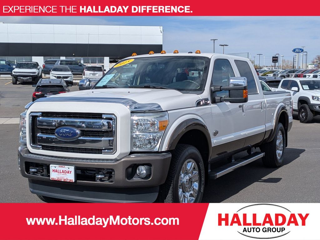 White Platinum Metallic Tri-Coat 2015 Ford F-250 Super Duty King Ranch Crew Cab 4WD Pickup Truck Four-Wheel Drive 6-Speed Automatic