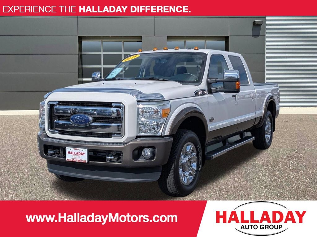 White Platinum Metallic Tri-Coat 2015 Ford F-250 Super Duty King Ranch Crew Cab 4WD Pickup Truck Four-Wheel Drive 6-Speed Automatic